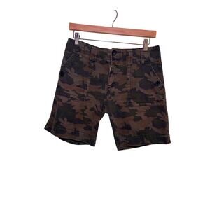 Sanctuary Womens Peace Green Camo Shorts Gorpcore Size 27 *Missing Button*